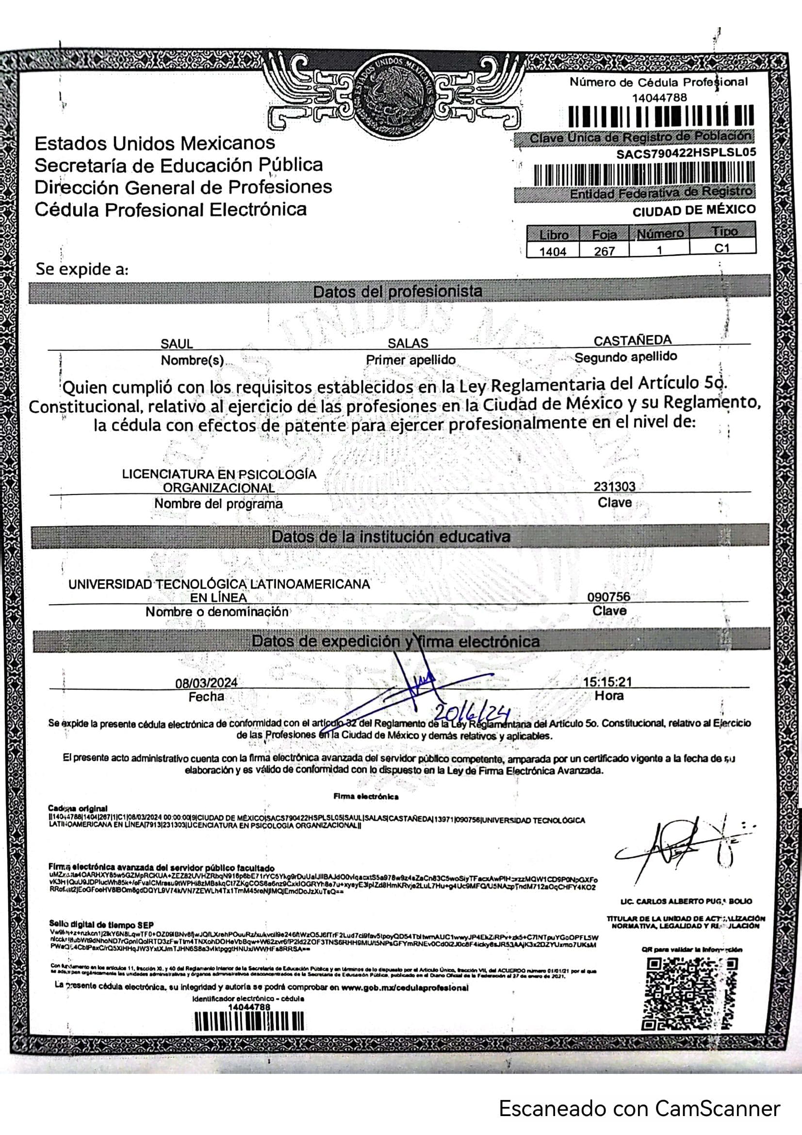 Licenciatura en Psicología Organizacional