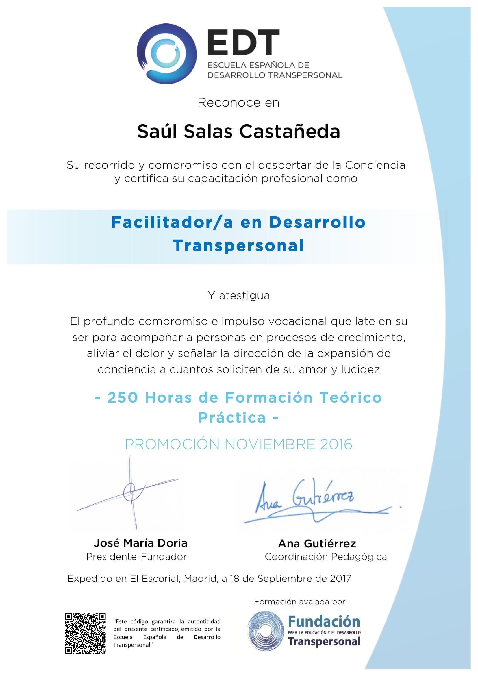 Facilitador en Desarrollo Transpersonal